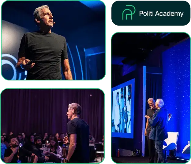 Marcelo Politi em palestras e atendimentos presenciais da Politi Academy
