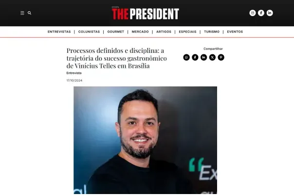 Vinícius Telles em destaque na imprensa de Brasília — sucesso gastronômico