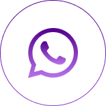 Logotipo do Whatsapp, apresentando um telefone branco dentro de um balão de fala branco, contra um fundo circular roxo com tema de ignição.